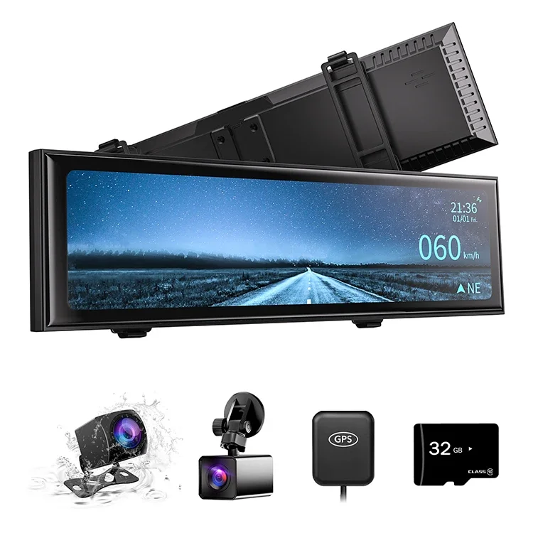 

1080P Super Night Viison 11.26inch vehicle dashboard mirrors double s rearview mirror with car