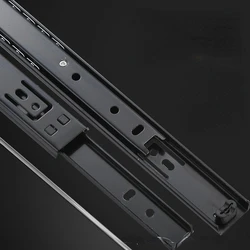 Home hardware 2710 cold-rolled steel two-section guide rail home hotel cabinet thickened mute two-section drawer slide rail