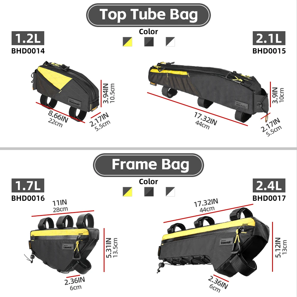 Rhinowalk Bike Bag Waterproof Cycling Handlebar Top Tube Front Frame Bag Tail Bag Bikepacking Travel Luggage Pannier Bag