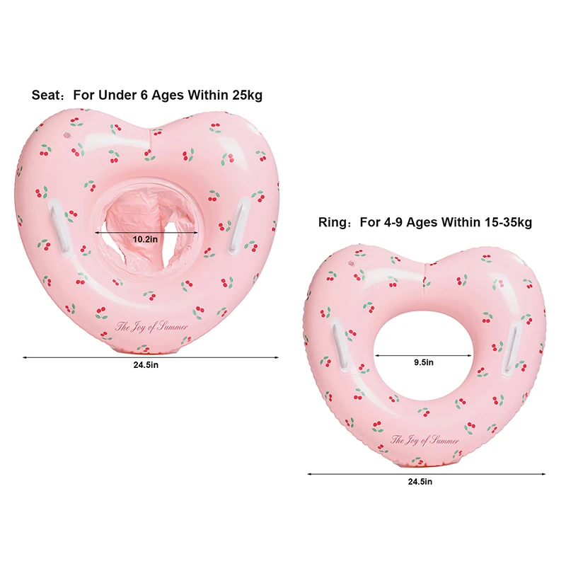 1Pcs Cherry Swim Ring Inflatable Pool Float Swim Tube With Handle Summer Water Beach Pool Floating Toys ﻿ view 4