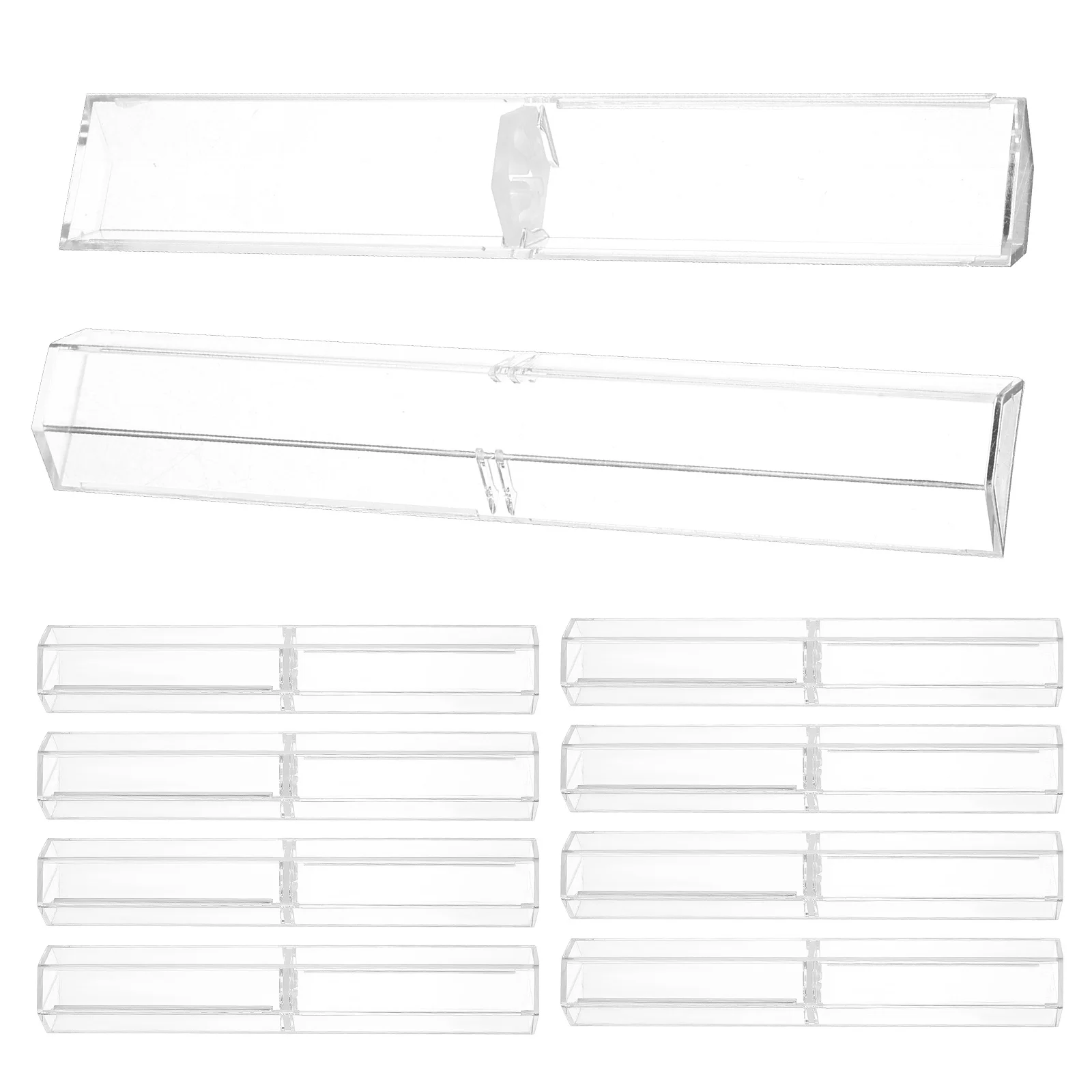 

10Pcs Hexagonal Transparent Pen Case Portable Pen Holder for Writing Instruments Desk Storage Gift Empty Packaging Box