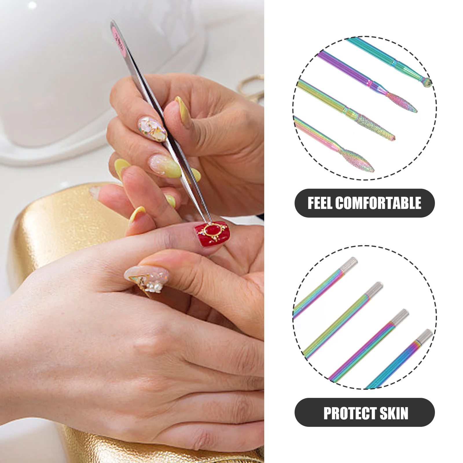 1 Set Grinding Heads Premium Manicure Drill Bits Kit For Nail Polish Removal Cuticle Cleaning Pedicure Tools Nail Art Sanding