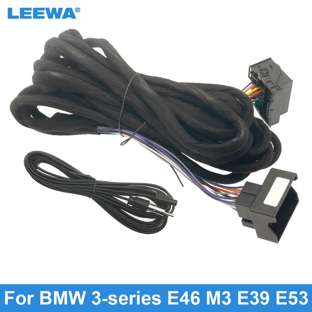 

LEEWA Car Radio Stereo Wiring Harness Adapter Plug For BMW 3-series E46 M3 E39 E53 Auto Audio Power Wire