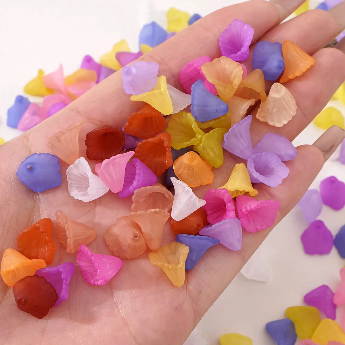 100pcs Calla Lily Acrylic Beads Jewellery Making for Handmade DIY Bracelet Necklace Pendant Accessories Jewelry Materials
