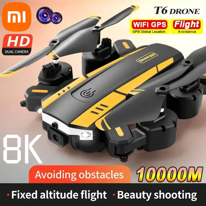 Xiaomi T6 Drone 8K profesyonel HD çift kamera engel kaçınma uzaktan kumanda uçak hava fotoğrafçılığı dört eksenli uçak
