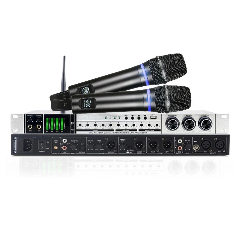 Pre-effect device, Bluetooth home microphone with wireless microphone, anti-howling vocal reverb device