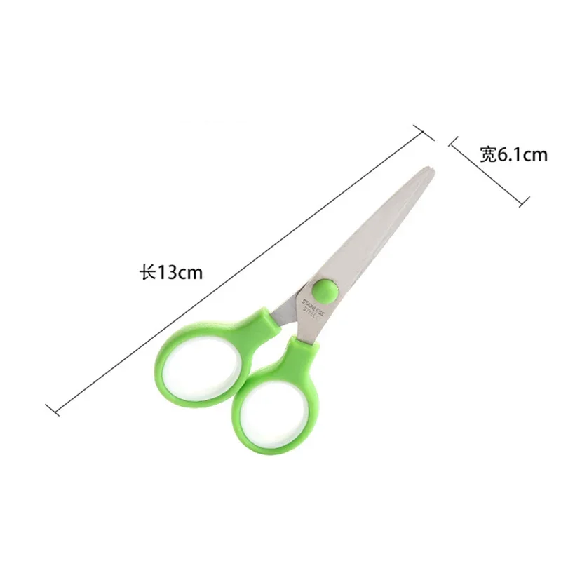 5pcs Plastic Handle Hand Scissors Stainless Steel Office Scissors Students Paperscissors Children Safety Scissors Customization