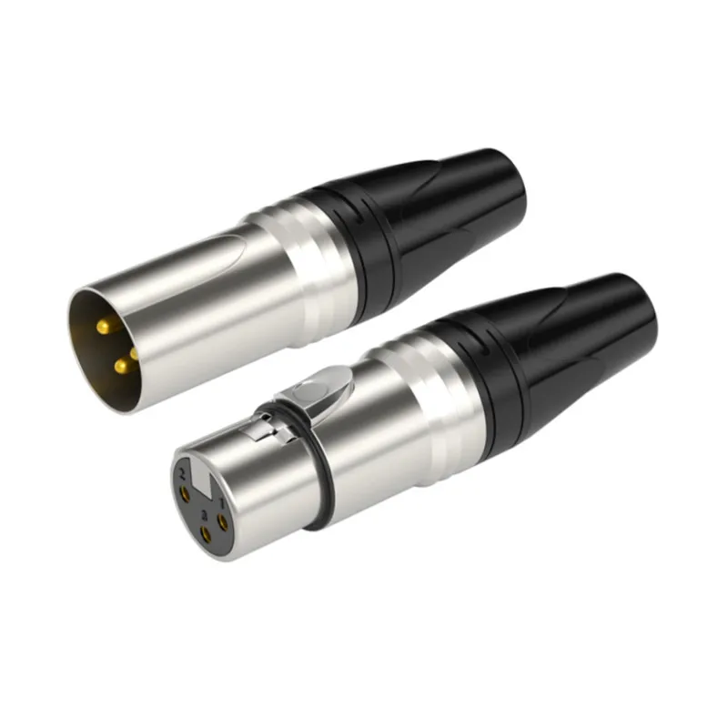 3 Core XLR Audio Connector Head Pure Copper Needle Male Female Welding Plug Socket Microphone Amplificador de audio Audiophile