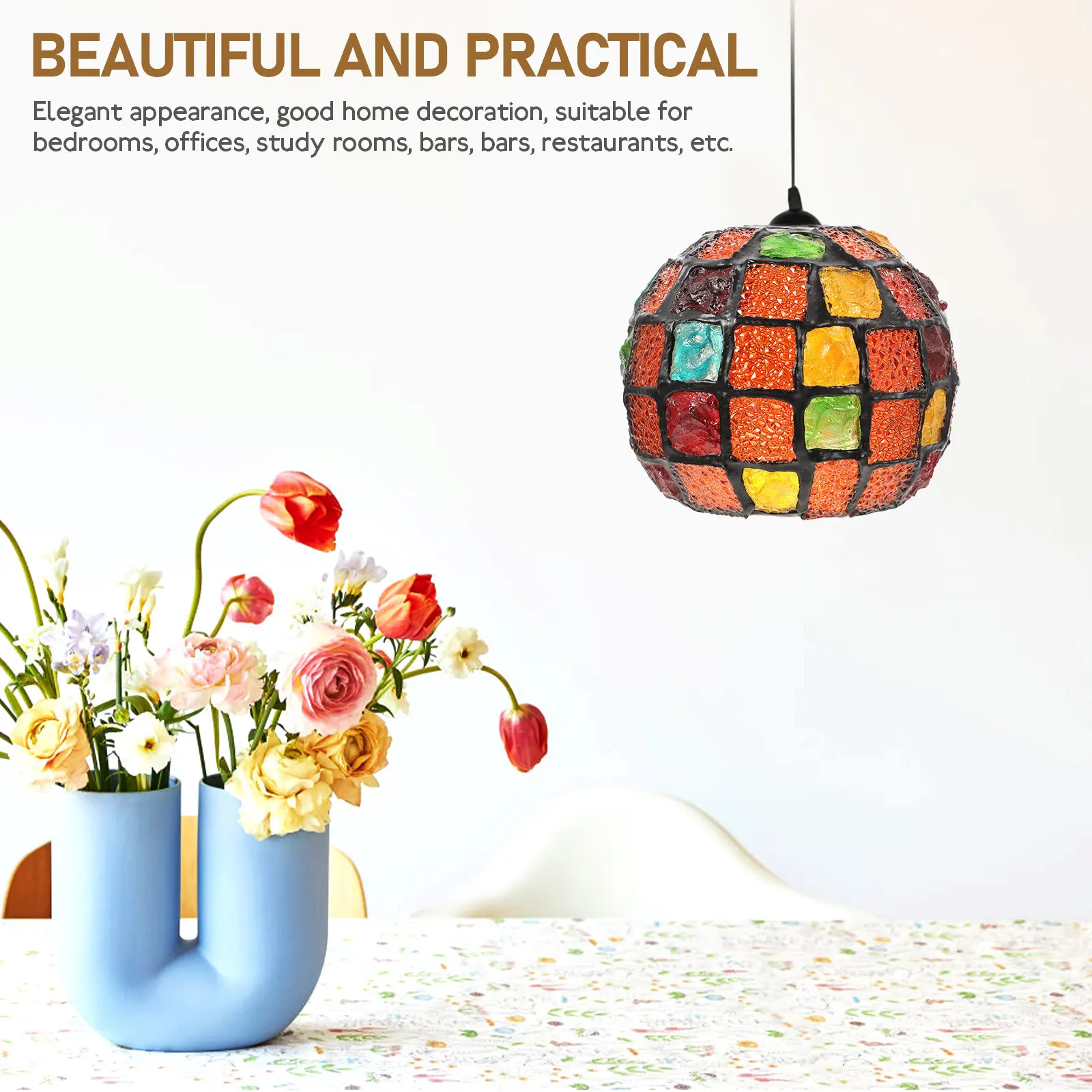 

Stylish Small Lampshade in Mosaic Pattern E26 E27 Socket Fit for Ceiling Wall Desk Lamps Soft Diffused Light Effect