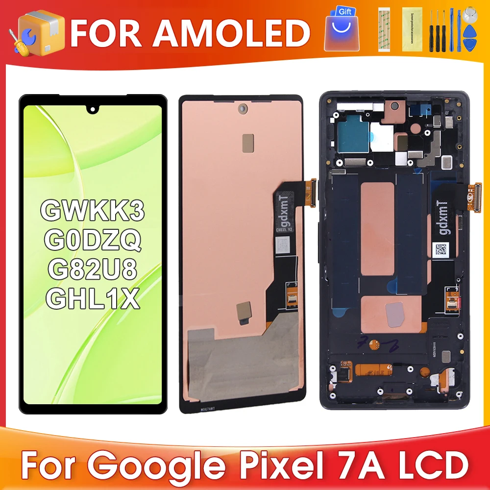 For Google Pixel 7A For AMOLED Google Pixel 7A GWKK3 GHL1X G0DZQ LCD Display Touch Screen Digitizer Assembly Replacement