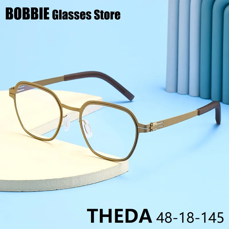 

Classic Polygon Glasses Frame Light Thin Eyewear Metal Men Women Screwless Eyeglasses THEDA Germany Brand Designer Fashion 2026