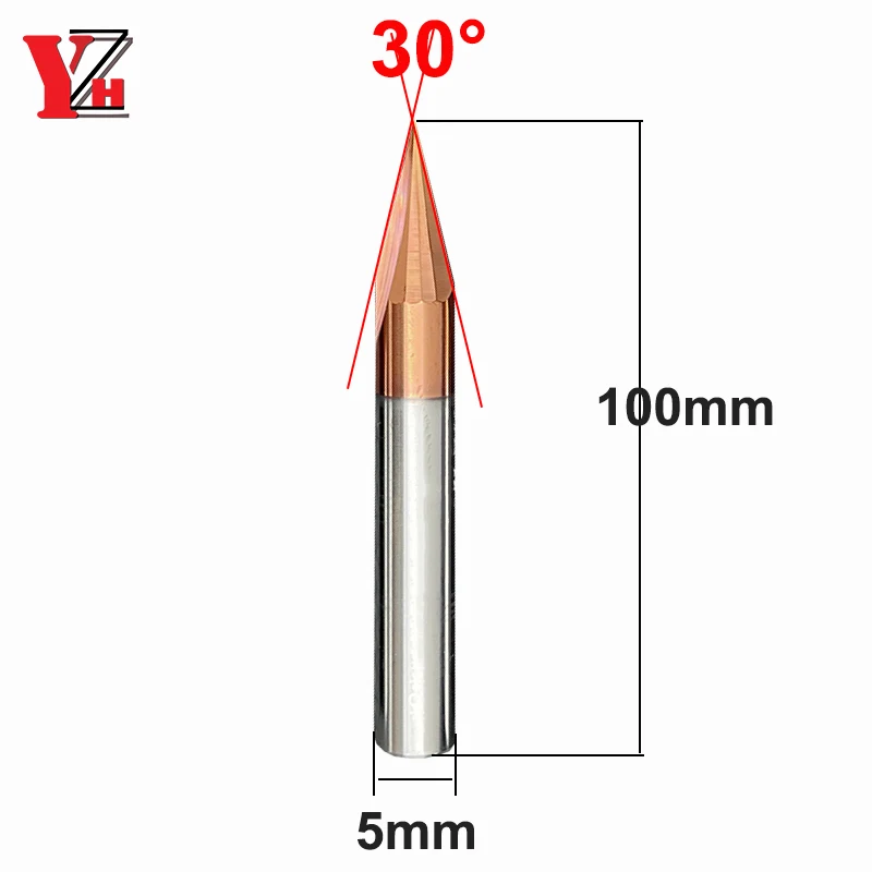 

Customed Carbide Chamfer Milling Cutter 30 Degree HRC55 Coated Countersink Chamfering Mill V Groove For Steel 2Flutes 5mm