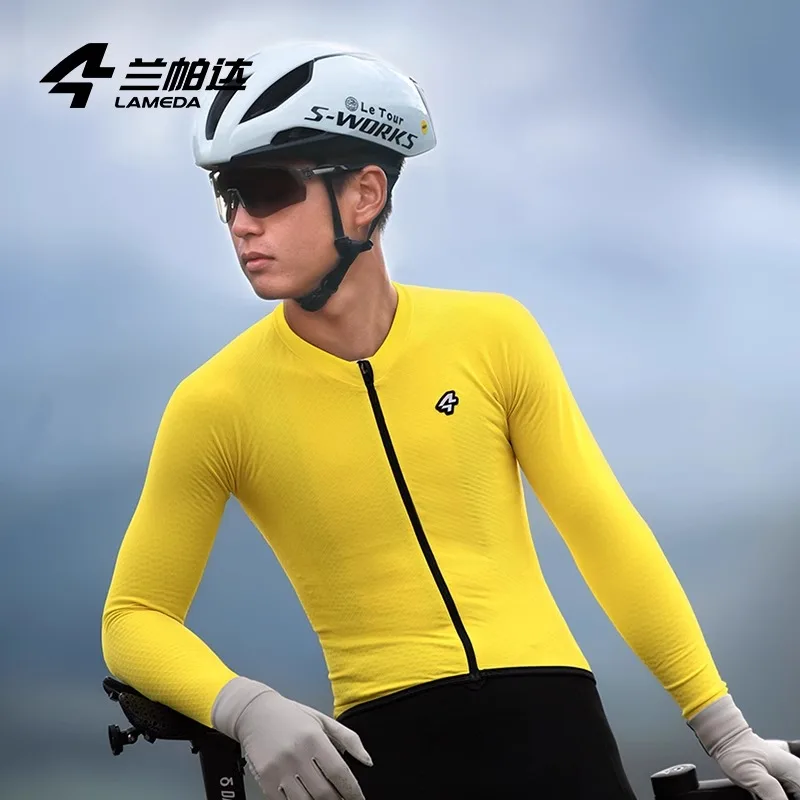 Lameda Men Cycling Jerseys New Men's Long-sleeved Fleece Warm Autumn And Winter Cycling Top Windproof Jacket