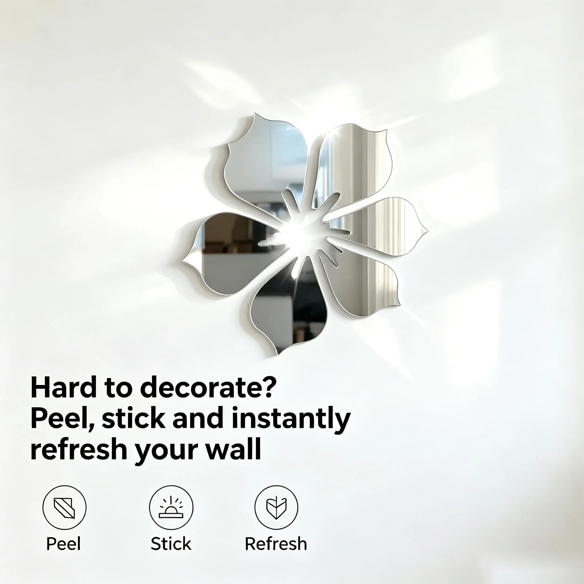 DIY House Makeover Flower Mirror Stickers Poster Wall Decorations Home Decor Items Room Decor Home Decoration Room Decoration