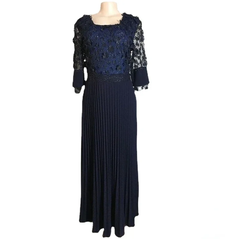 African Dresses For Women 2024 Africa Clothing Muslim Pleated Long Dress Fashion African Maxi Dress For Lady