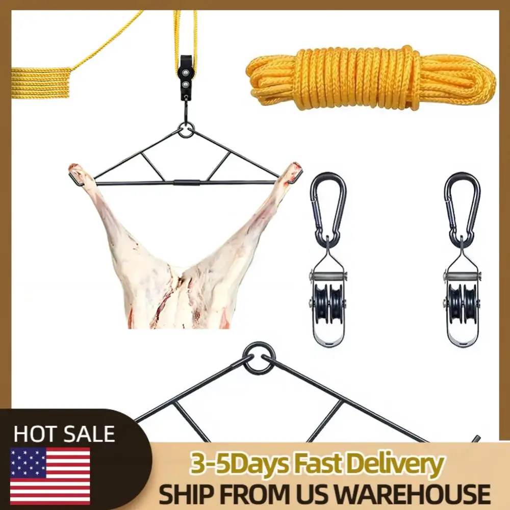 

700LB Capacity Deer Hunting Game Hoist Pulley Lift System Elk Hoist Pulley Lift System with Gambrel Wild Hunting Gifts for Men