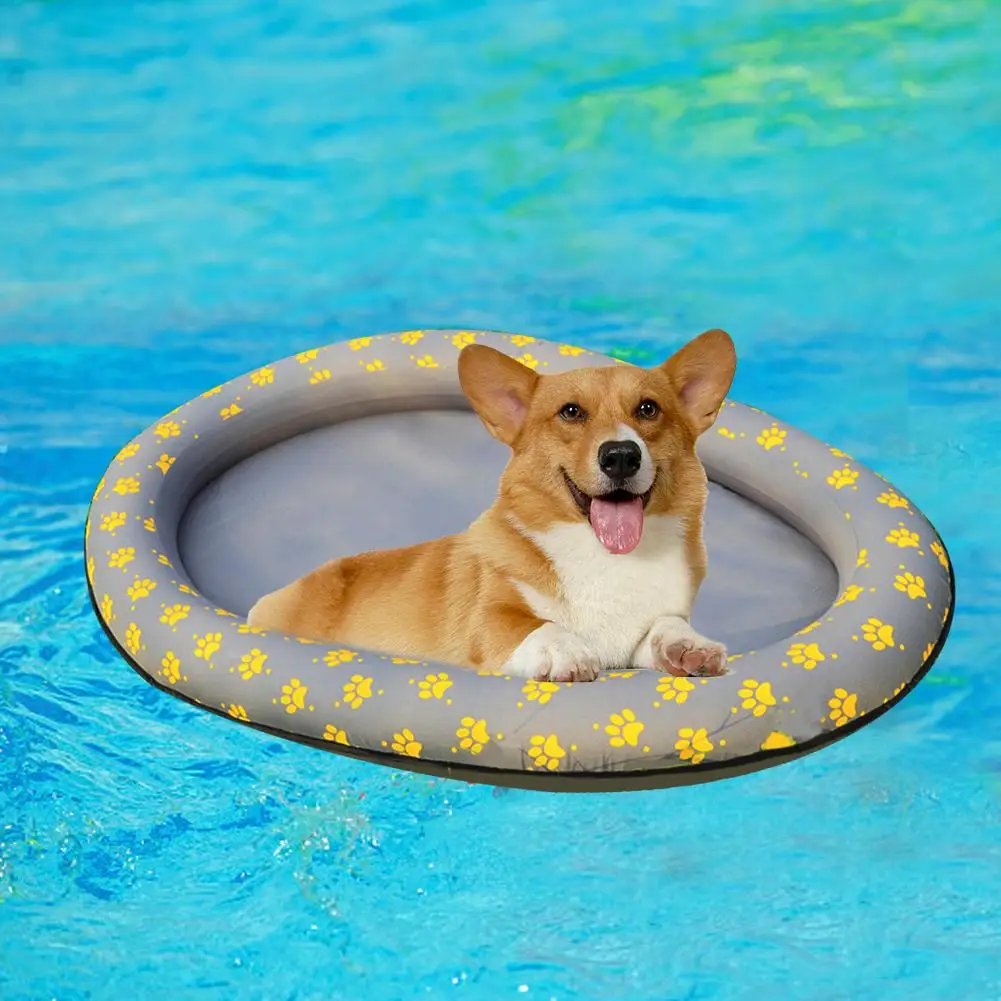 Dog Float for Pool Pvc Inflatable Foldable Portable Pet Float Bed for Large Dogs Summer Pool Interactive Water Toy - view 3