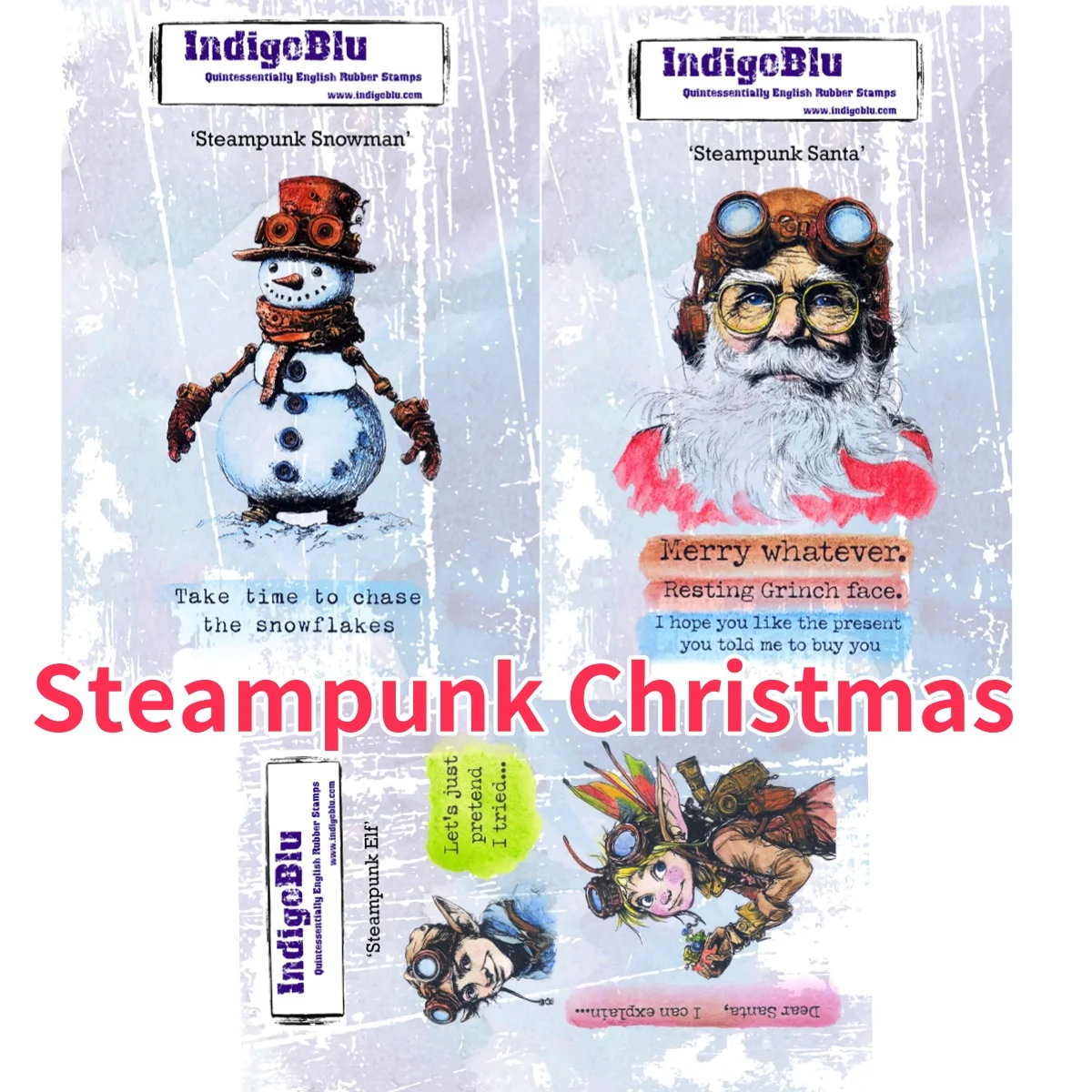 

Steampunk Elf Santa Snowman Clear Stamps Sets DIY Scrapbook Embossed Handcraft Paper Card Album Craft Template Christmas cut die