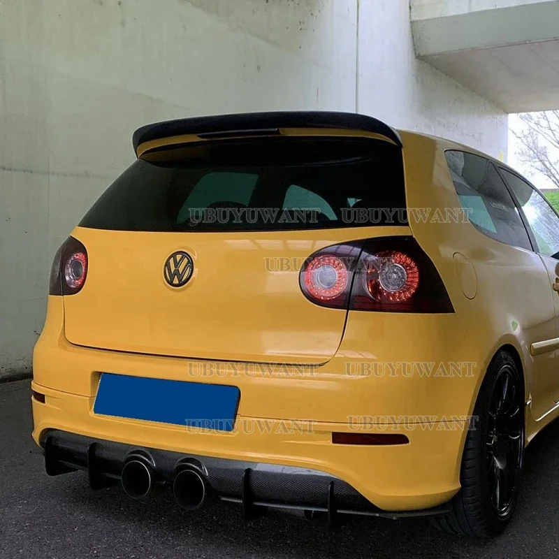 Car Rear Roof Lip Spoiler For Volkswagen VW Golf 5 V MK5 R32 GTI 2006-2009 Car Rear Trunk Spoiler Wing Boot Lip Carbon Fiber