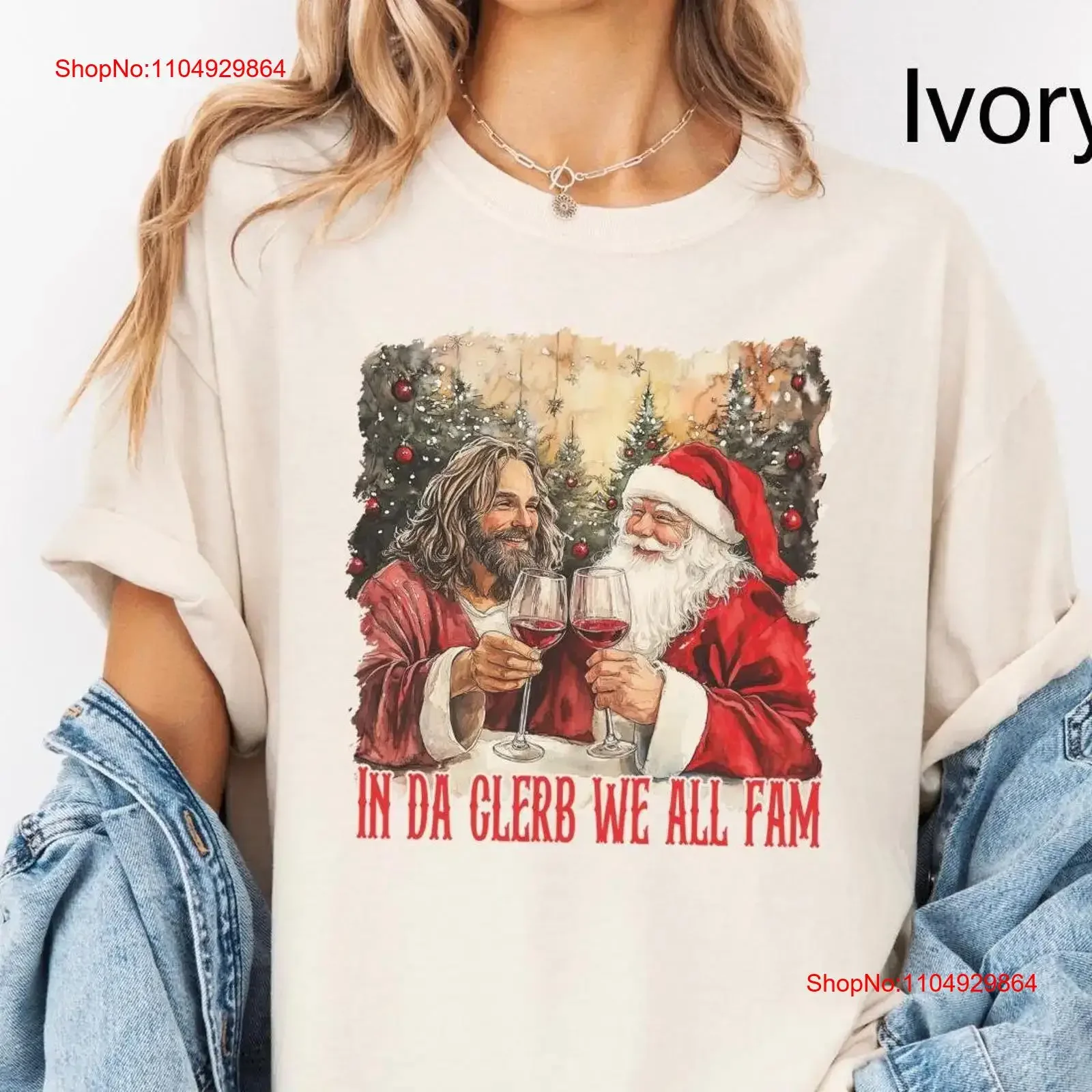 

Забавная рождественская футболка In Da Clerb, милый Санта-вечеринка, религиозный праздничный праздничный топ, винтажный стильный унисекс, стильный, универсальный, мягкий