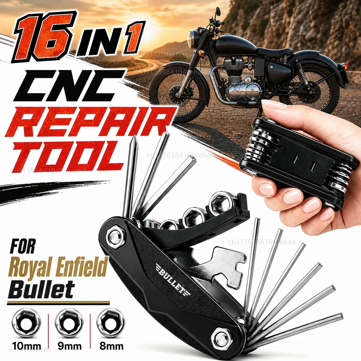 

FOR Royal Enfield Bullet 350 500 2007-2026 Motorcycle Tool Repair Kit Multifunctional Screwdriver Wrench Hex Key Set Portable