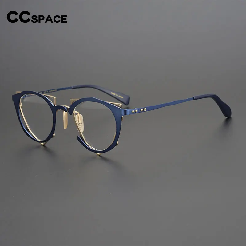 55657 New Pure Titanium Irregular Glasses Frame Fashion Brand Designer Handmade High-Grade Metal Glasses Customized Prescription