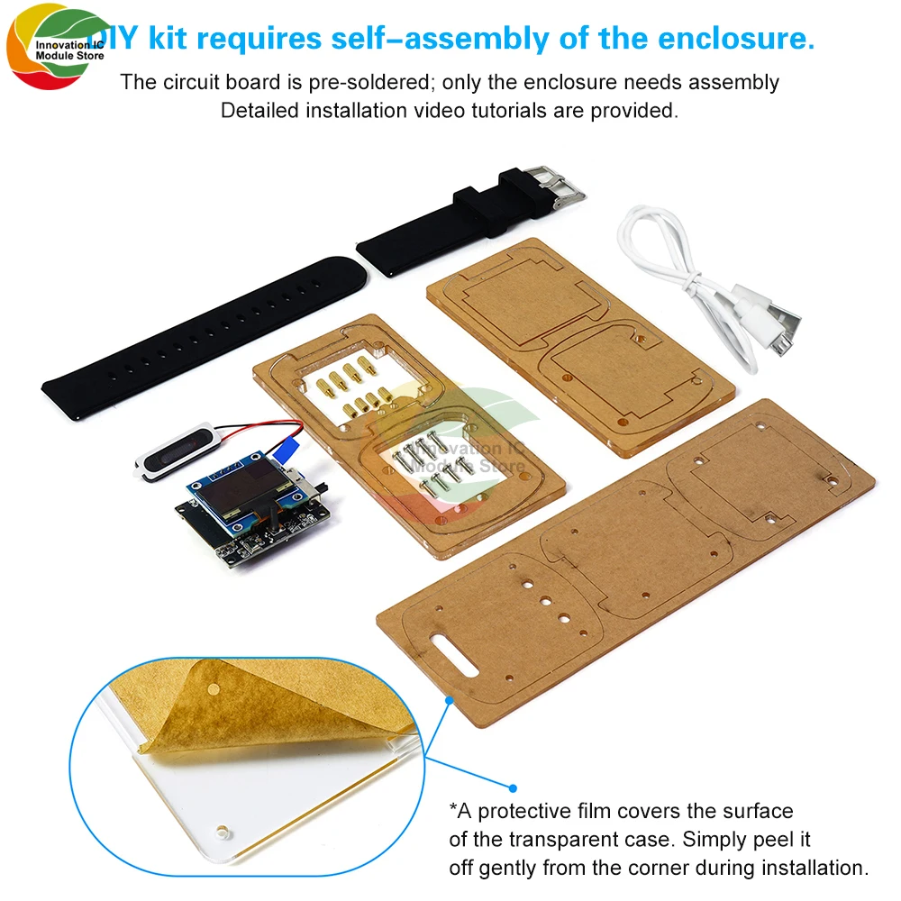ESP32S3N16R8 وحدة لوحة تطوير الصوت 0.96 بوصة شاشة Oled AI ساعة صوت الاصطناعي لتقوم بها بنفسك عدة إلكترونية