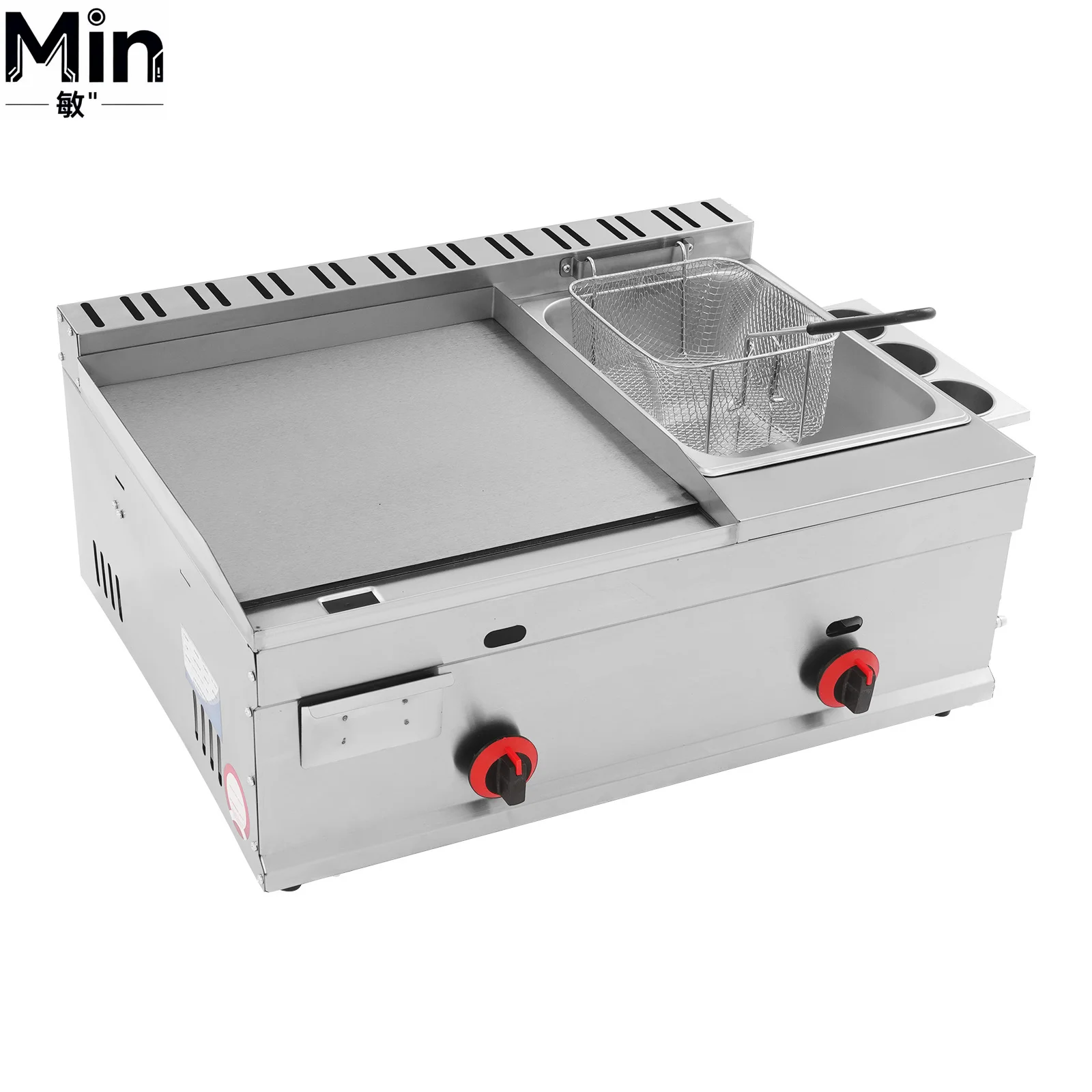 1.59 Gal Oil Pan H-shaped Furnace Head Stainless Steel Deep Fryer Commercial Deep Frying Machine for Restaurant Canteen