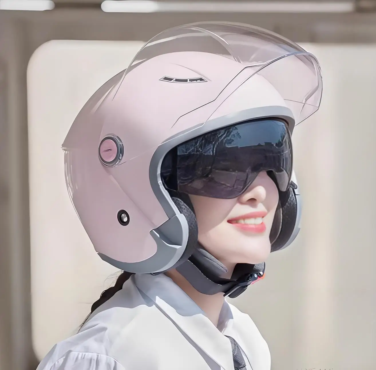 Winter-Elektroroller-Helm LAVAHEAT, selbsterwärmend, 10 mm, Dreifachverriegelung, kratzfest, Nebelvisier, abnehmbarer Liner, brillenfreundlich