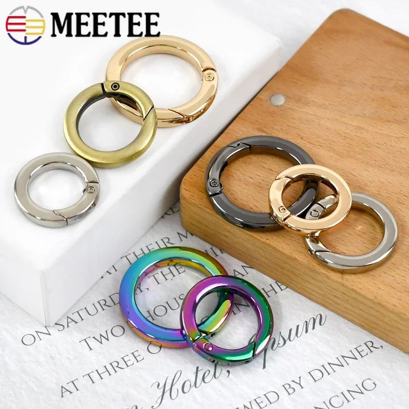 5/10 pz metallo O Ring fibbia per borsa cinghia cinghia cinghia molla grilletto chiusura a scatto portachiavi Clip connettore accessori in pelle fai