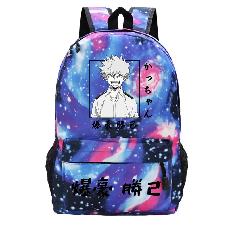 Mochila de Anime My Hero Academia Bakugou para estudiantes, mochilas escolares para niños y niñas, bolsa para portátil, Mochila diaria para adolescentes