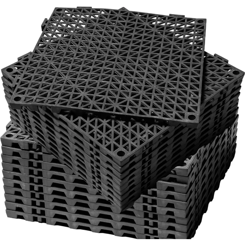 

%a 12” x 12” Drainage Interlocking Floor Tiles, 12 Pack Non-Slip Tiles with Holes for Shower Basement Garage Shed, Deck Drain T