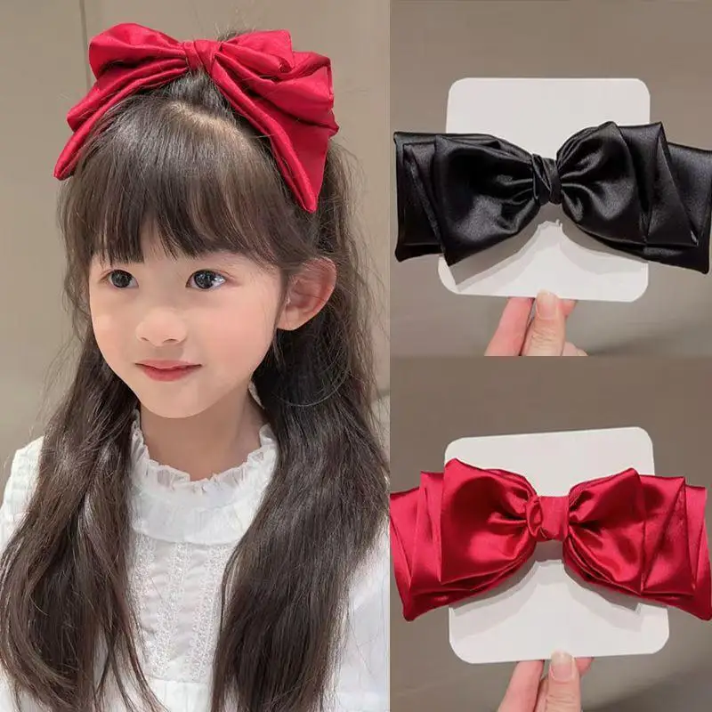 Toddler Girl Bow Hair Clips Korean Style Multi-Layer Lovely Design Spring Barrettes for Kids Photography Props