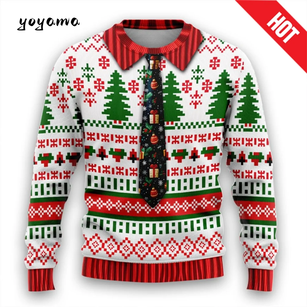 

Men Women New Year Eve Xmas Sweatshirts 3D Funny Suit Print Holiday Party Jumper Top Couples Pullover Ugly Christmas Sweatshirts