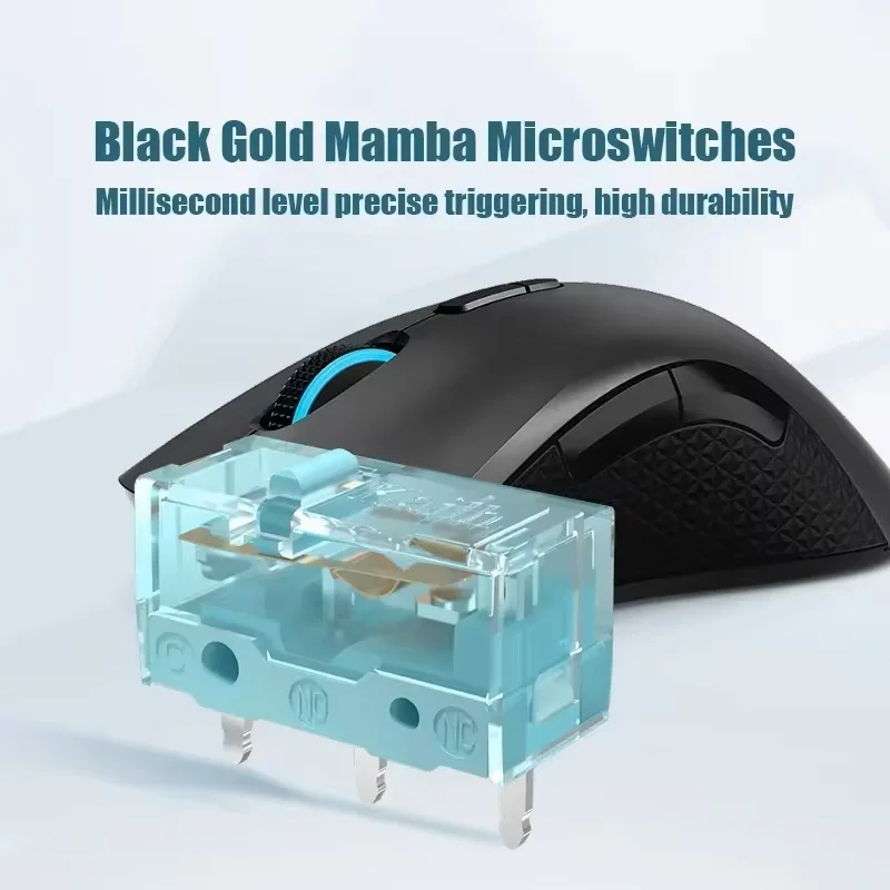 1Pcs Kailh New Style GM8.0 Micro Switch 90 Million Lifespan Gaming Mouse 3Pin Transparent shell Blue Dot