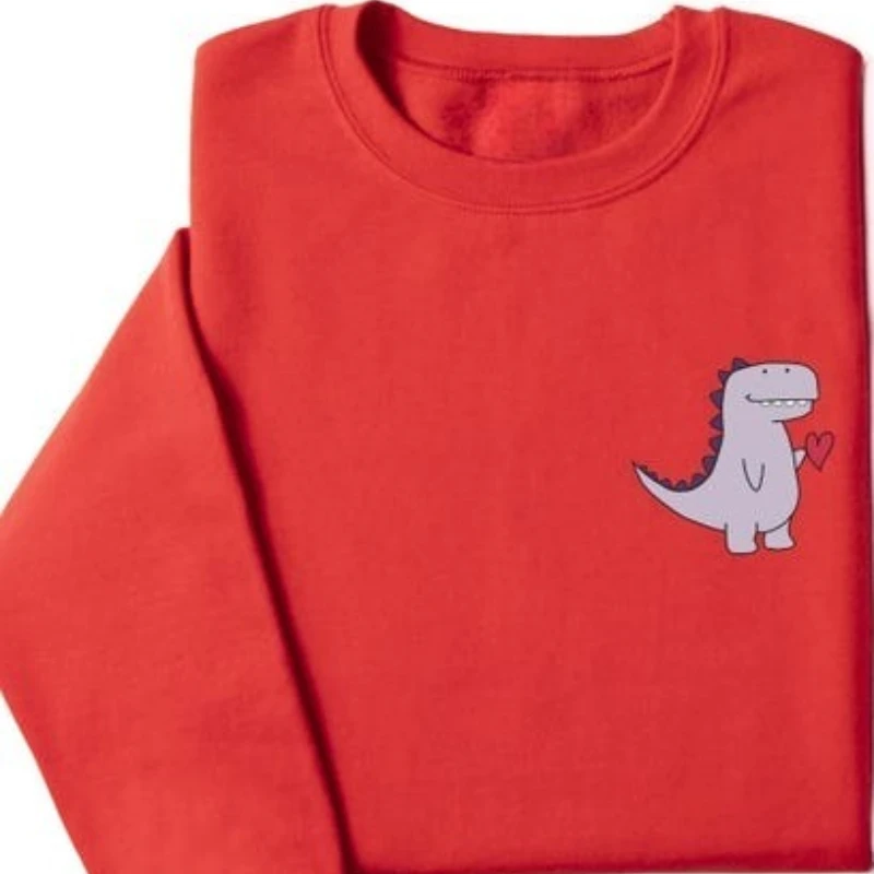 شخصية الخريف والشتاء البلوز للأزواج هدية لطيف ديناصور مطابقة هوديس طويلة الأكمام الدفء السترة