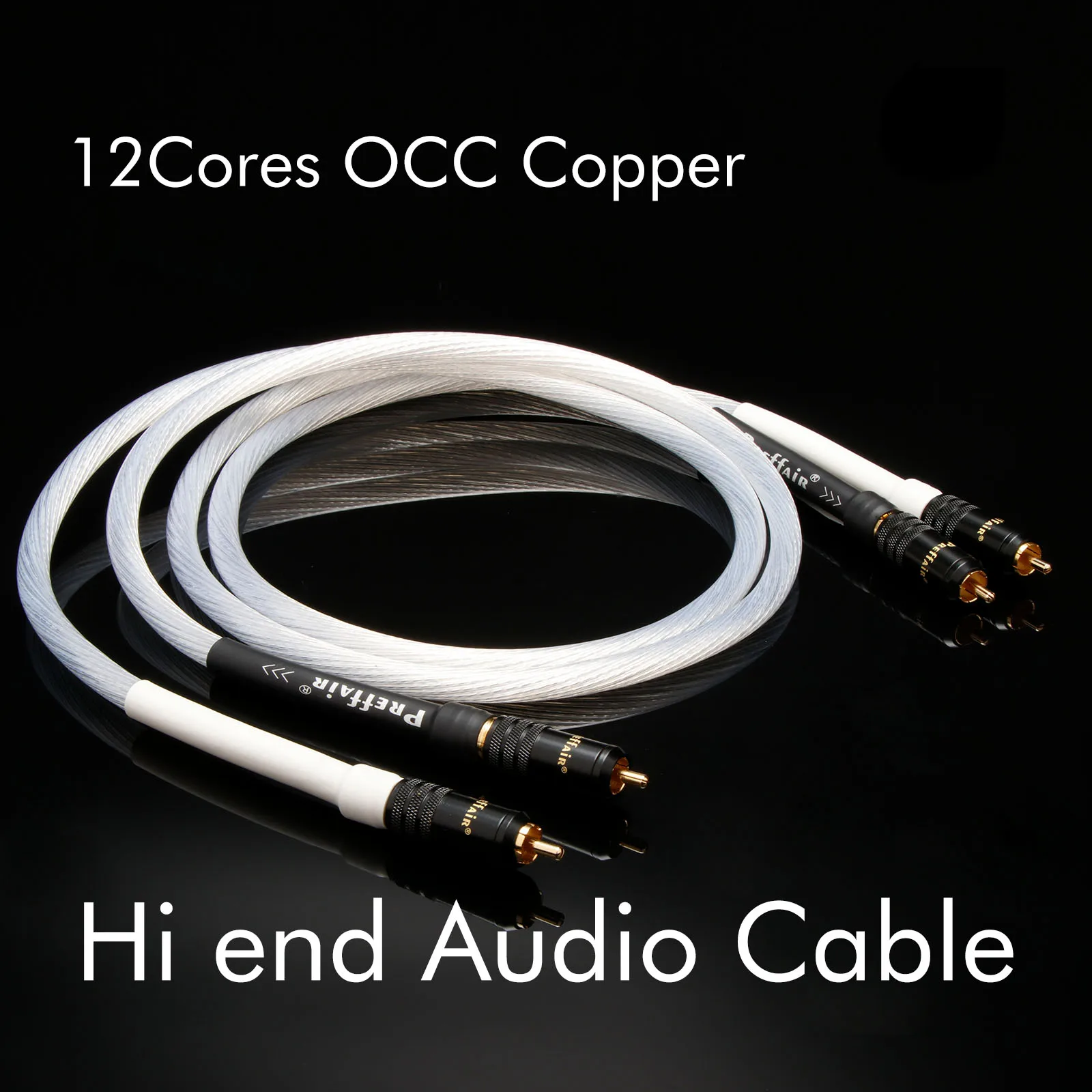 Audiophile RCA Cables HiFi RCA Audio Cable with OCC-Core, Dual Shielded for Home Stereo System