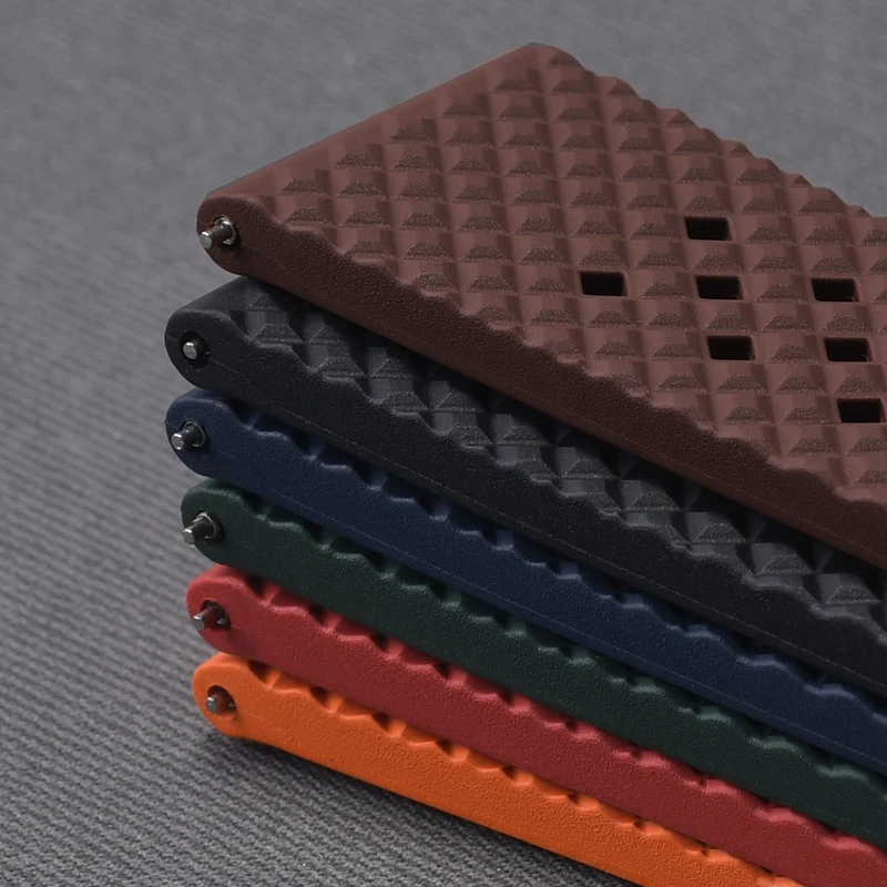 EACHE Fluorubber Watch Straps 20mm 22mm Quick Release Fluorine Silicone Watchband FKM Rubber