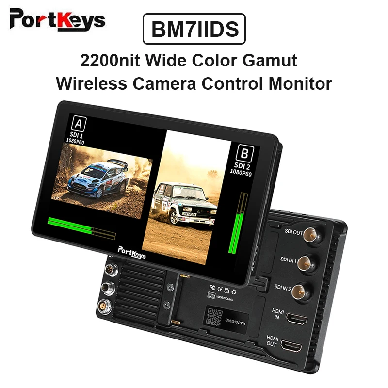 

Portkeys BM7 II DS 2200nit Ultra Brightness Touchscreen Camera Field Monitor 4K HDMI 3D LUT for BMPCC KOMODO SONY DSMC2 DSMC3