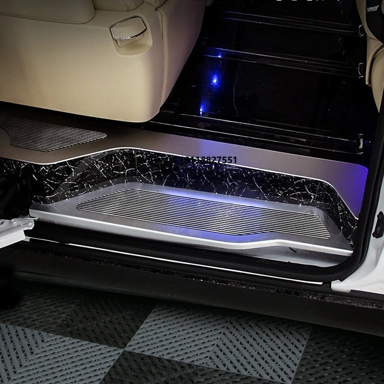 

Marble Pattern Car Door Illuminated Welcome Metal Pedal Sill Plate Covers foroyota Alphard Vellfire 30 40