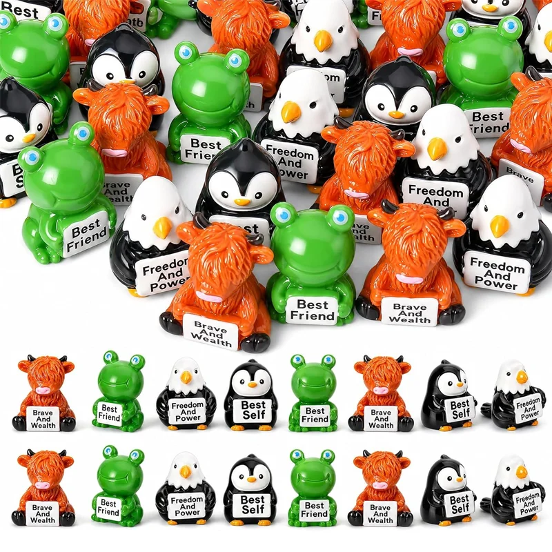 Desk Setup Nature - 8 Buah Patung Hewan Mini Positif,
