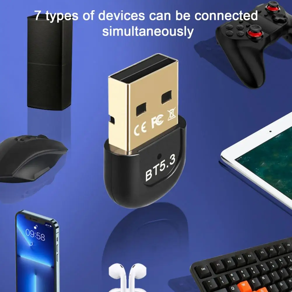USB Transmitter Black Color Dongle Receiver Compact Size USB Unifying Receiver Bluetooth-compatible Adapter Multipurpose