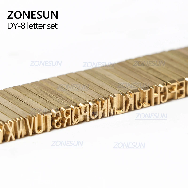 ZONESUN Custom Mold DY-8 letter Set Copper Number Alphabet Symbol stamping Customized Letter for code printing machine