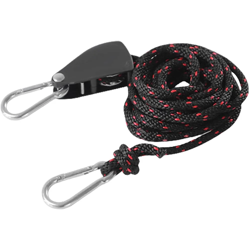 Outdoor Camping Tent Tie Down Rope Heavy Duty Tightener Fastening Wind Rope Buckle Pulley Ratchet Awning Rope Hook Adjustable