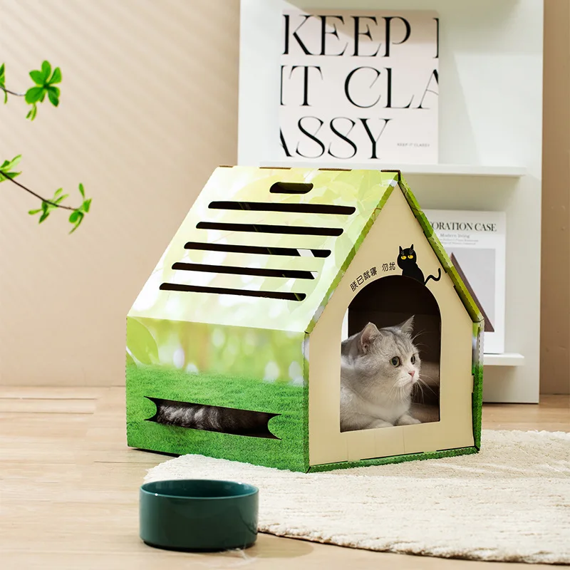 

Cat Scratching Board Carton Nest, Corrugated Paper, Vertical Cat House, Self-Hi Bore Relief Artifact, Pet Toy