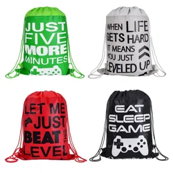 Video Game Theme Party Favors Nonwoven Fabrics Backpack Birthday Party Game on Drawstring Bag Baby Shower Christmas Decorations