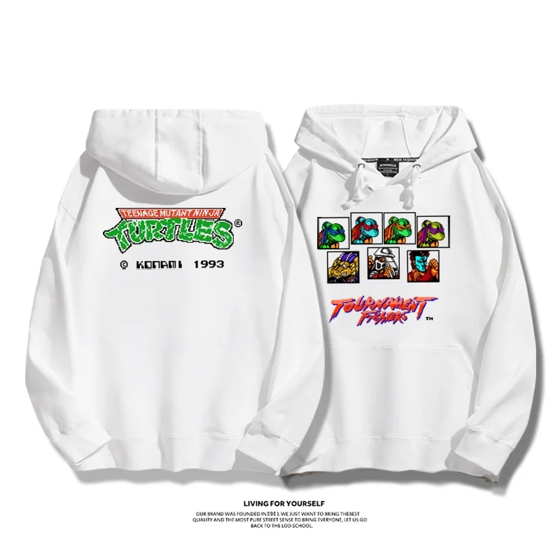 The Mini Game Teenage Mutant Ninja Turtles: سويت شيرت فضفاض وكاجوال بقلنسوة للرجال والنساء، معطف جديد للخريف والشتاء #1