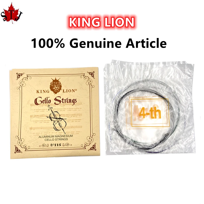 

1 комплект, 100% оригинальные струны для виолончели KING LION 3/4-4/4 V115, струны для виолончели из стальной проволоки A D G C