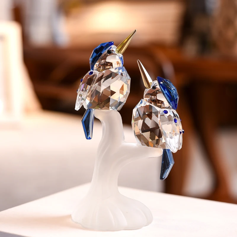 

Fashion K9 Crystal Glass Bird Figurines Paperweight Crystal Craft Miniature Animal Figurine Home Festival Decoration