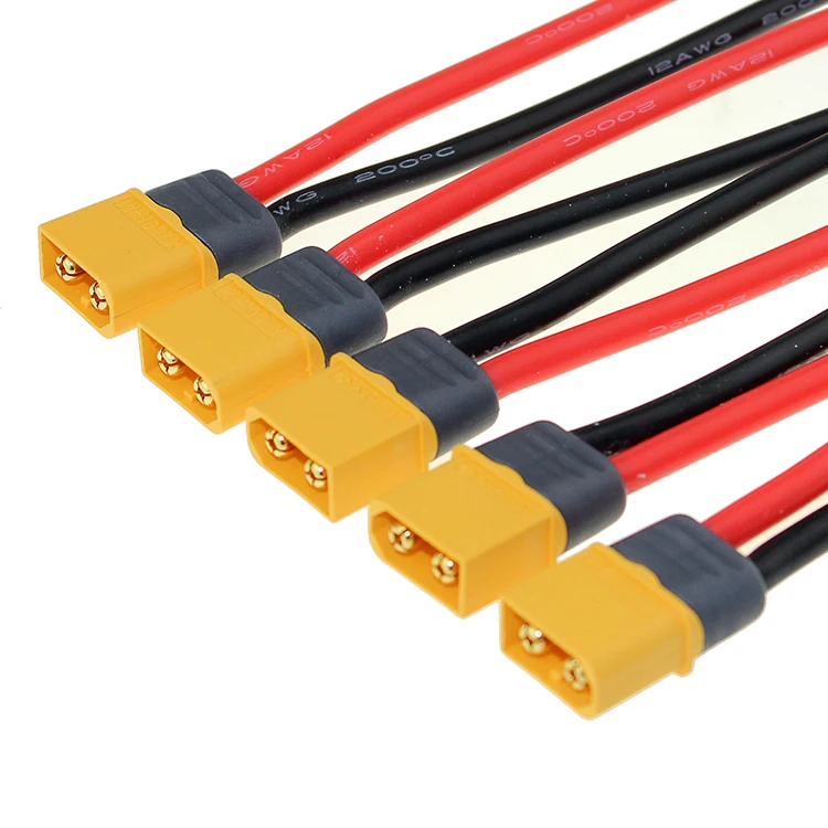 30PCS Amass Connector XT60H Pigtail Wire XT60 Female Male Plug 12AWG 150mm For RC Lipo Battery Airplane